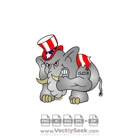 G.O.P. Republican Elephant Logo Vector - (.Ai .PNG .SVG .EPS Free Download)