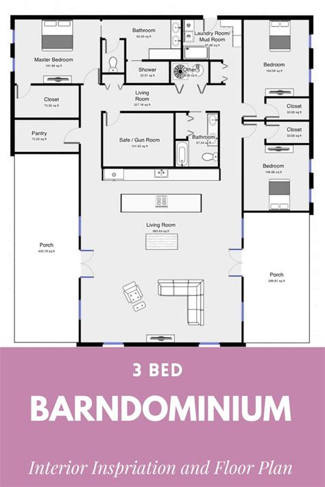 30+ Stunning 3 Bedroom Barndominium Floor Plans | Barndominium floor plans, Barndominium plans ...