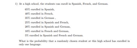 Solved At a high school, the students can enroll in Spanish, | Chegg.com