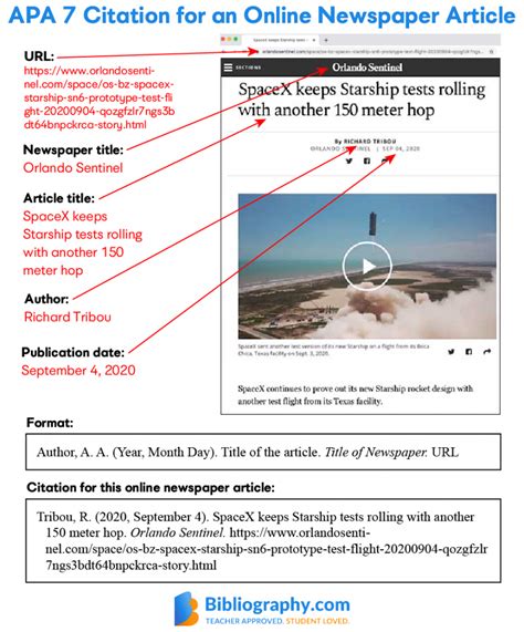 APA Citation Newspaper Article Examples | Bibliography.com