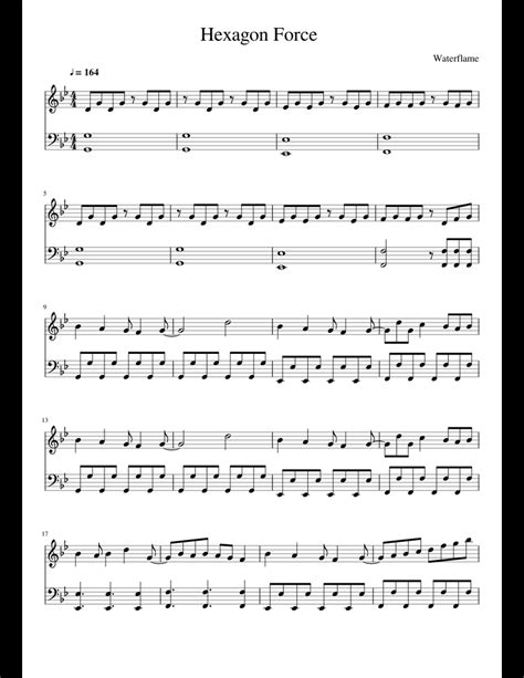 Hexagon Force sheet music for Piano download free in PDF or MIDI