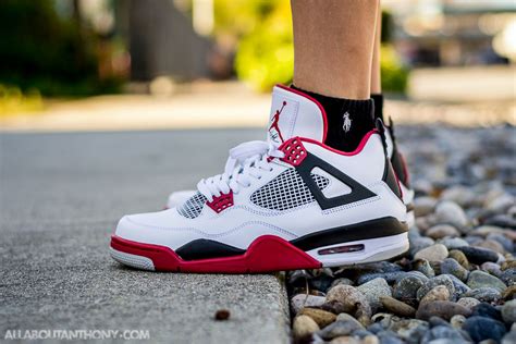 Air Jordan 4 Varsity Red On Feet Sneaker Review