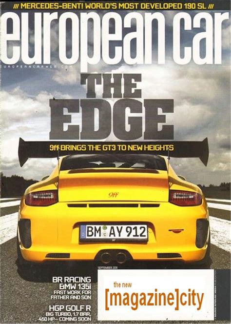 the front cover of european car magazine