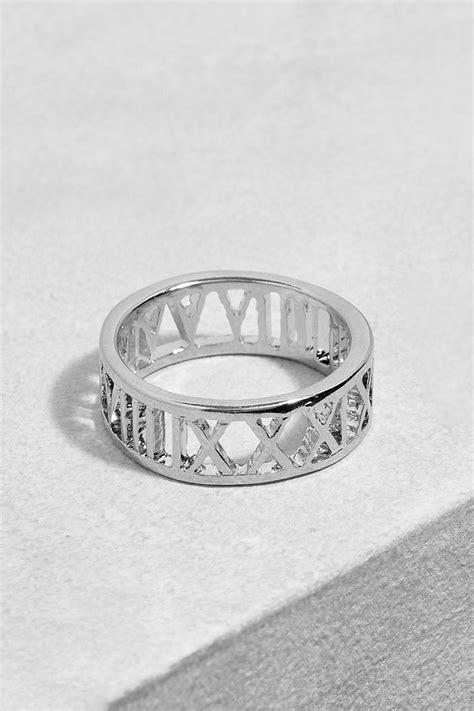 Roman Numerals Ring | boohoo UK