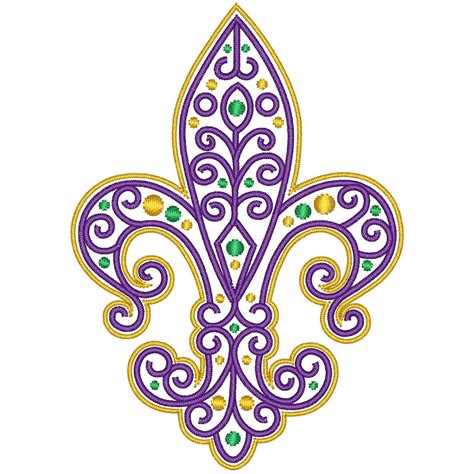 Fancy Filigree Fleur De Lis Mardi Gras Embroidery Design - Sewing Divine