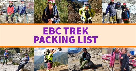 EBC Trek Packing List