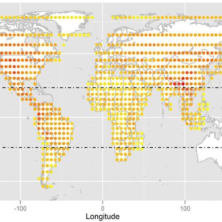 Caniformia species richness distribution in a Behrmann Equal Area ...