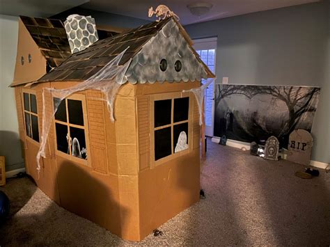 Haunted Cardboard House for your Kids who Love a Little Scare