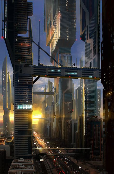 Sci-fi cityscape by Lino Drieghe | Futuristic city, Cyberpunk city, Futuristic art