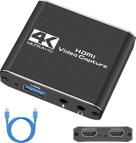 Amazon.com: Capture Card, Audio Video Capture Card with Microphone 4K ...