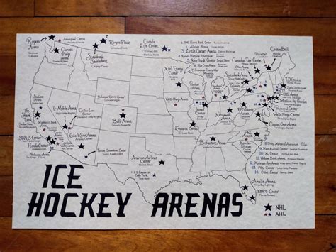 Ice Hockey Arenas Map NHL/AHL - Etsy