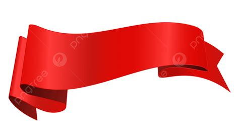 3d Ribbon Promotion Decoration Plain Red Banner Clipart For Sale Vector ...