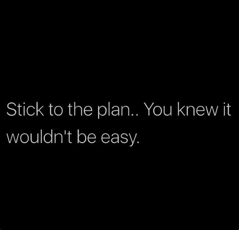 Stick to the plan.. You knew it wouldn't be easy. | Wisdom quotes life ...