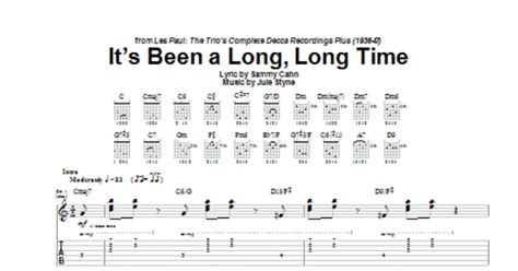 It's Been A Long, Long Time (Guitar Tab) - Print Sheet Music Now