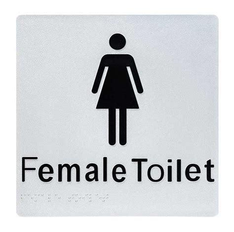 Female Toilet Braille Sign • Tactile Systems Australia