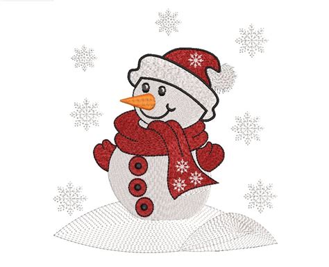 Snowman Machine Embroidery Design Winter Embroidery 4 - Etsy