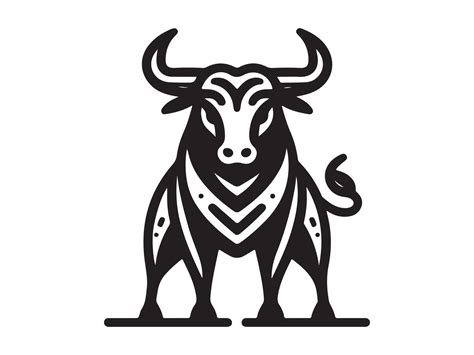 a black and white logo of a bull 47079647 Vector Art at Vecteezy