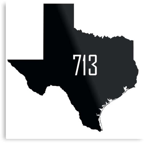 "Houston Texas Area Code 713" Metal Print by krsteele1 | Redbubble