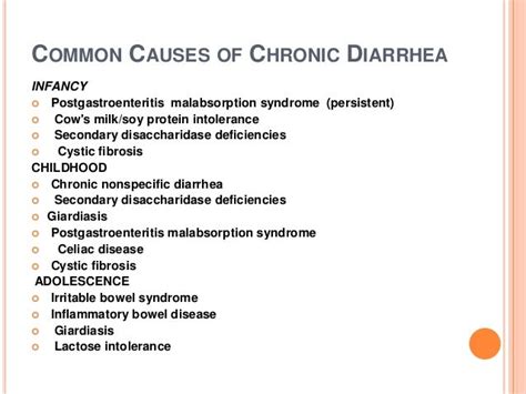 Chronic diarrhoea and management in children