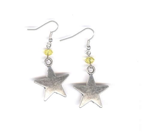 Star Earrings Stars Star Earrings Pierced Earrings Silver - Etsy