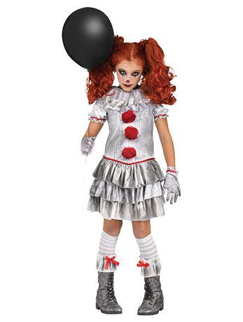 Kids Miss Pennywise Clown Costume | Clown halloween costumes, Clown costume, Halloween costumes ...