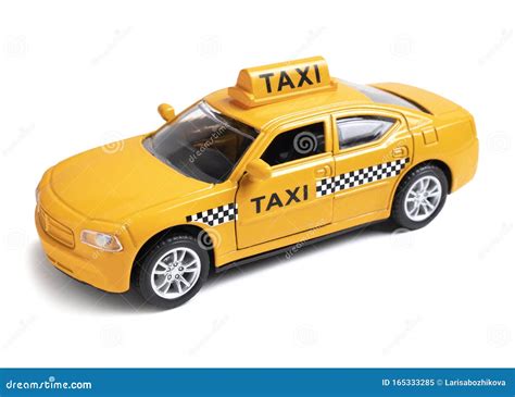 Yellow toy taxi car stock image. Image of auto, delivery - 165333285