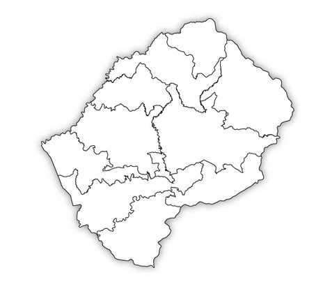 Lesotho Outline Map, Lesotho Blank Map