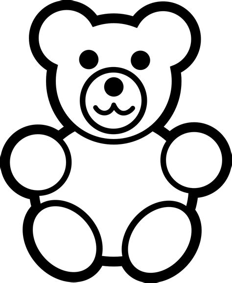 Teddy Bear Clipart Black And White - Teddy Bear Coloring Page - (2555x2555) Png Clipart Download