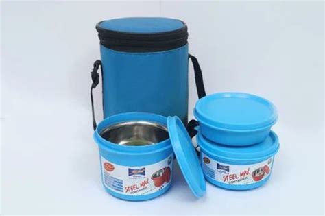 Steel Lunch Box With Bag at Rs 175/piece | Bhalswa | New Delhi | ID: 26631795030