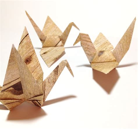 Flying Crane Origami Wood Patterned Origami DIY Origami - Etsy