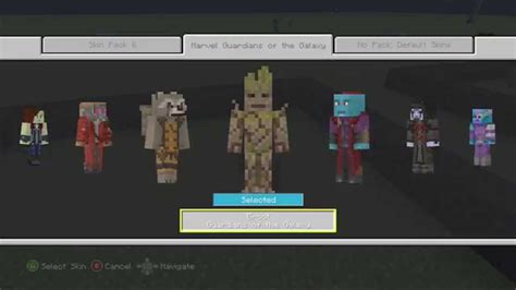 Minecraft Xbox - Guardians Of The Galaxy Skin Pack Showcase - YouTube