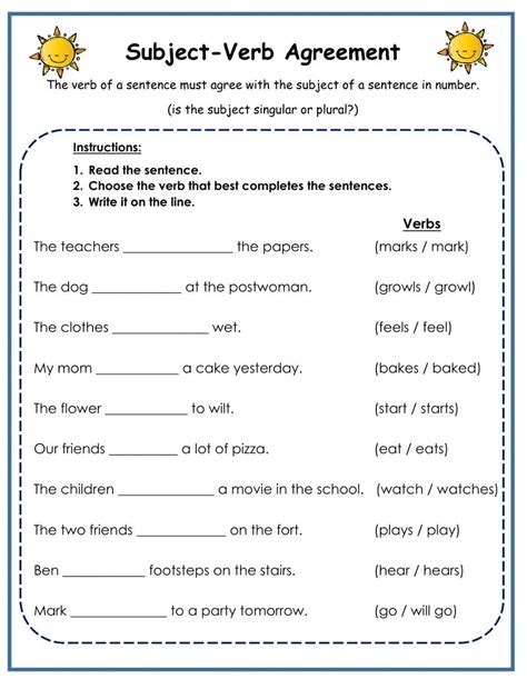 Subject-Verb Agreement interactive activity for 3 grade. You can do the ...