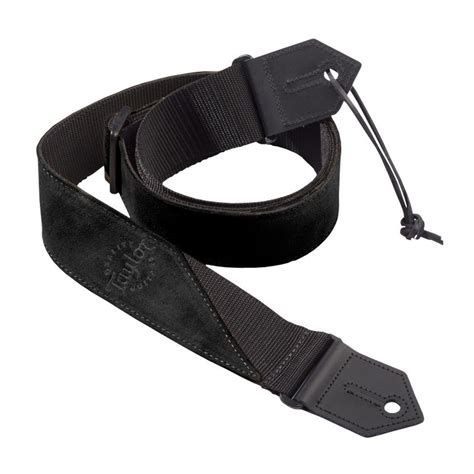 Taylor Suede/Poly Guitar Strap, Black at Gear4music