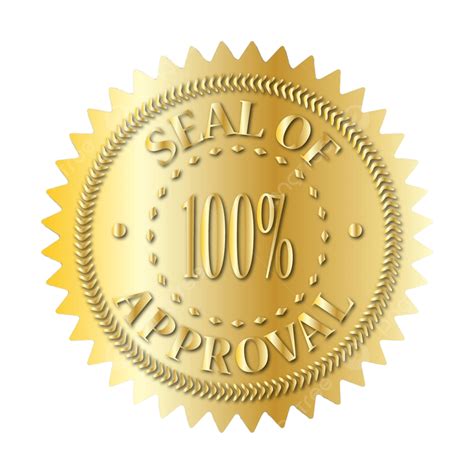 Seal Of Approval Badge Gold Vector Blank White Vector, Vector, Blank, White PNG and Vector with ...