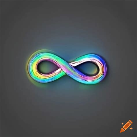 Metallic infinity symbol with rainbow pattern on Craiyon