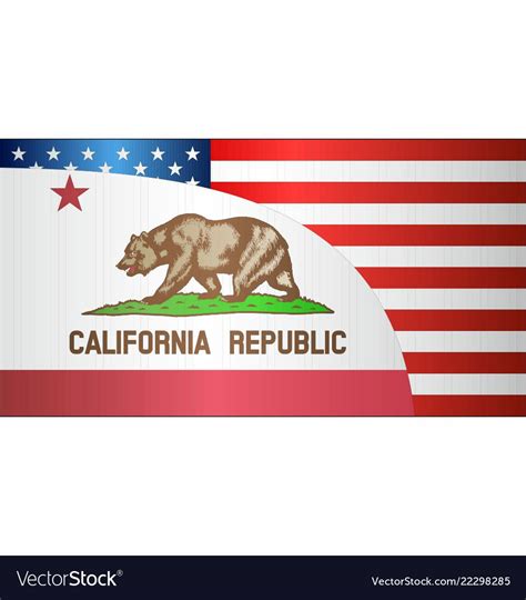 Flag of usa and california state Royalty Free Vector Image