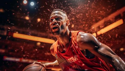 Premium AI Image | Basketball editorial dynamic photography in action