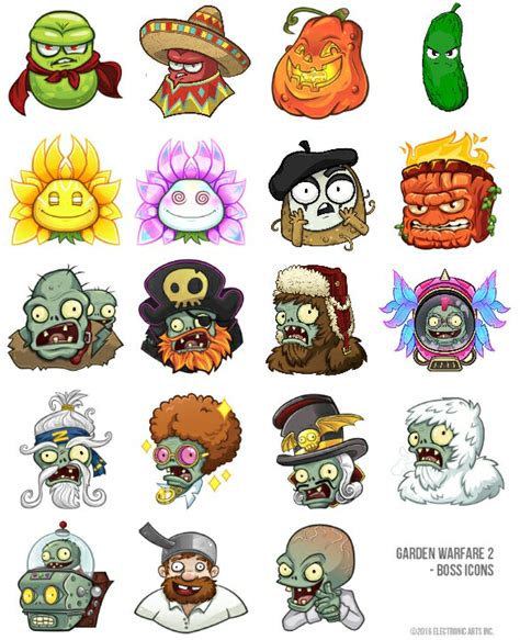 ArtStation - Plants Vs Zombies Garden Warfare 2 Bosses Icons Updated Verison, Lee Grimes Plant ...