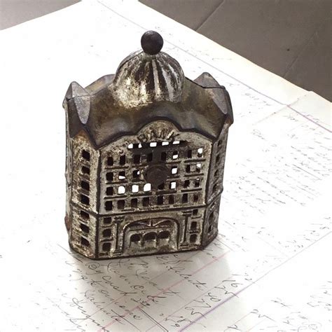 Antique City Bank Building Coin Cast Iron Vintage Domed Top | Etsy ...