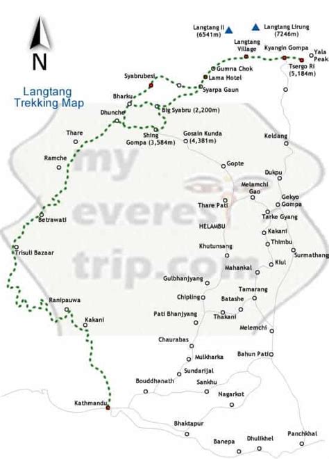 Langtang Valley Trek Map | Map & Itinerary | My Everest Trip