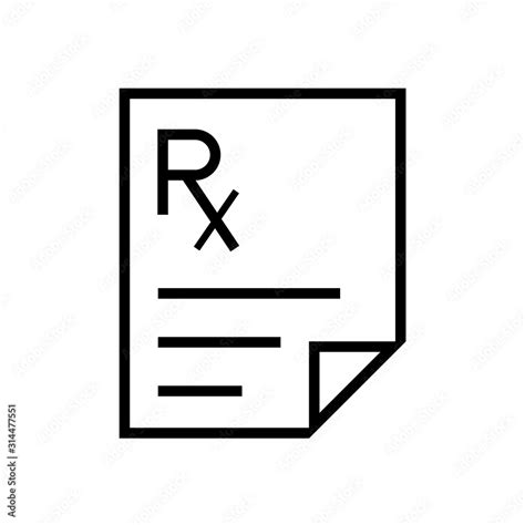 Prescription pad black and white icon. Clipart image isolated on white background Stock Vector ...