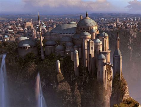 Theed Royal Palace, residence of the Monarch of Naboo Fantasy City, Fantasy Castle, Fantasy ...