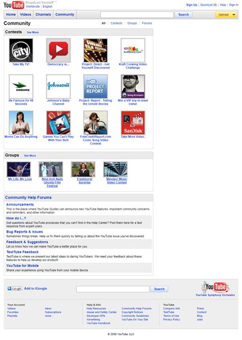 YouTube in 2008 - Web Design Museum