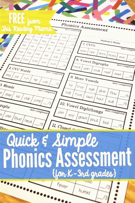 Phonics Assessment Sheet Printable