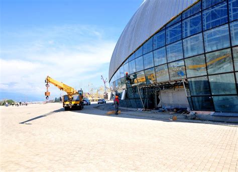 Construction of Ice Hockey Rink in Sochi Editorial Photography - Image ...