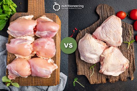 4 oz Chicken Thigh Protein Skinless vs Skin-On