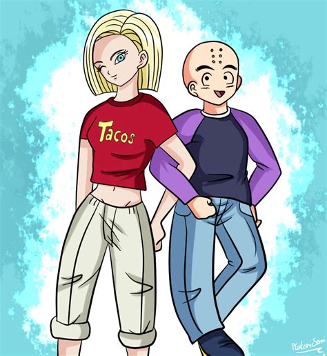 Krillin and 18 by PlatonicSenni on DeviantArt