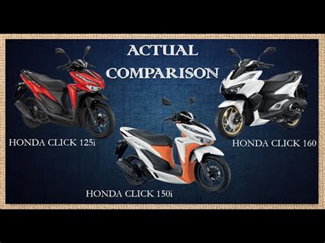 Honda Click 160 Actual Comparison with Click 125i, Click 150i & Click 160 - YouTube