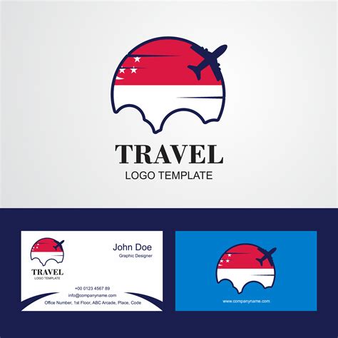 Travel Singapore Flag Logo and Visiting Card Design 14041084 Vector Art ...