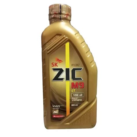 Zic M9 Gold 4T 10W-40 Motorcycle Oil 800ml Fully Synthetic (Automatic, Semi Auto and Manual ...